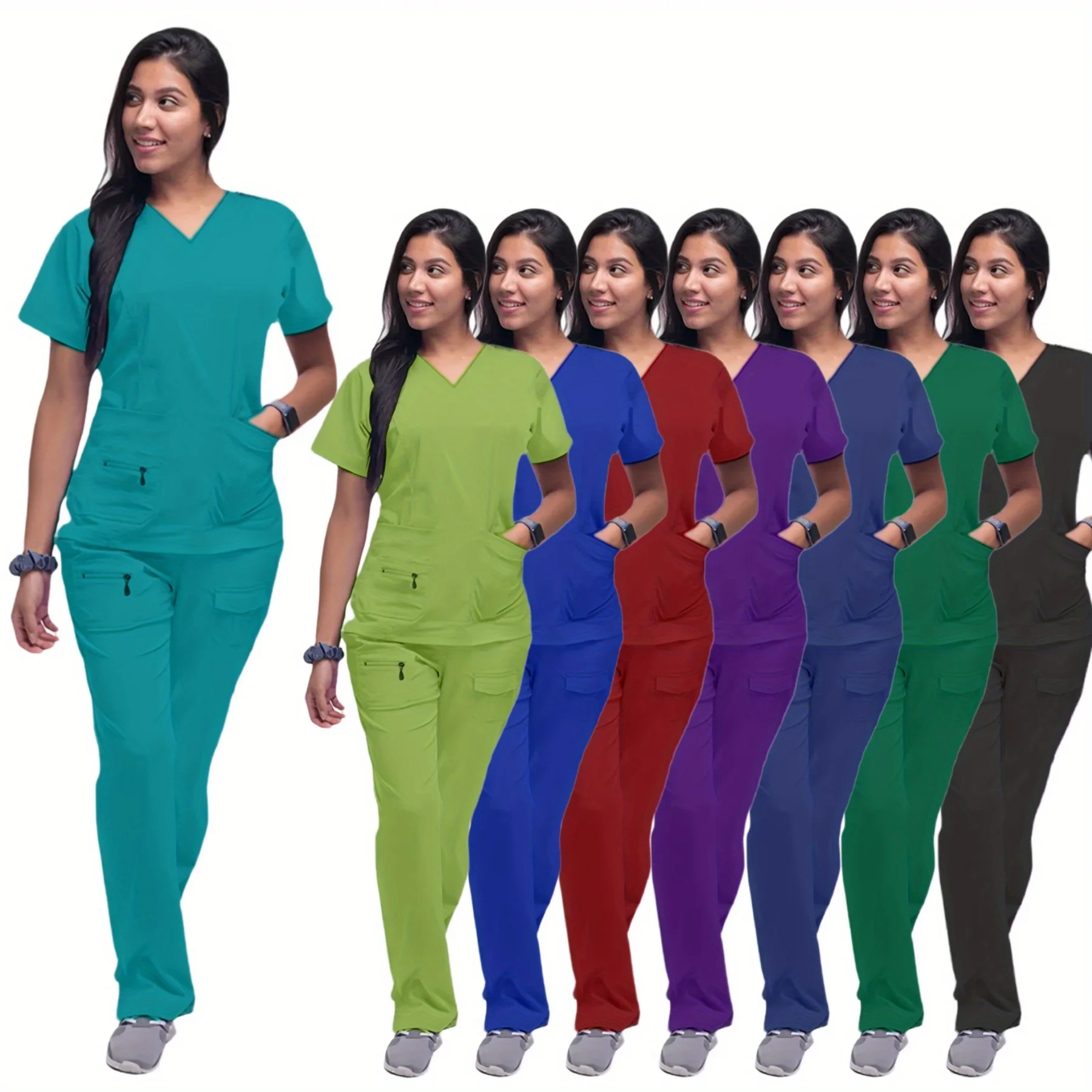 Spa Uniform Essential: Breathable Short-Sleeve Scrub Top with Elastic Fit and Zipper Pockets
Spa Uniform Essential: Breathable Short-Sleeve Scrub Top with Elastic Fit and Zipper Pockets