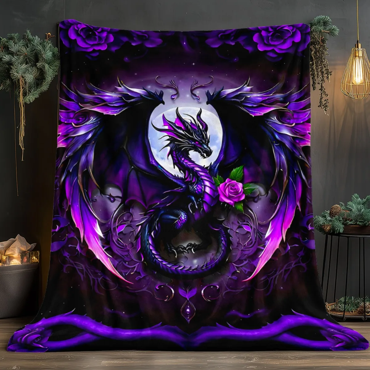 Dramatic Mystical Purple Dragon Fantasy Print Blanket Throw Luxurious Home Decor Couch Accent Rug 150x200cm Cozy Gift
Dramatic Mystical Purple Dragon Fantasy Print Blanket Throw Luxurious Home Decor Couch Accent Rug 150x200cm Cozy Gift