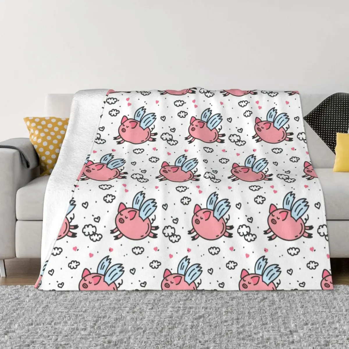 Pink Pig Cartoon Blankets Animals Lover Fleece Novelty Warm Throw Blankets for Bedspread Autumn/Winter
Pink Pig Cartoon Blankets Animals Lover Fleece Novelty Warm Throw Blankets for Bedspread Autumn/Winter