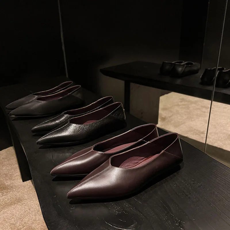 MKKHOU Fashion Women's Shoes New High Quality Genuine Leather Shoes Pointed Shallow Mouth Flat Shoes Simple Women's Shoes
MKKHOU Fashion Women's Shoes New High Quality Genuine Leather Shoes Pointed Shallow Mouth Flat Shoes Simple Women's Shoes