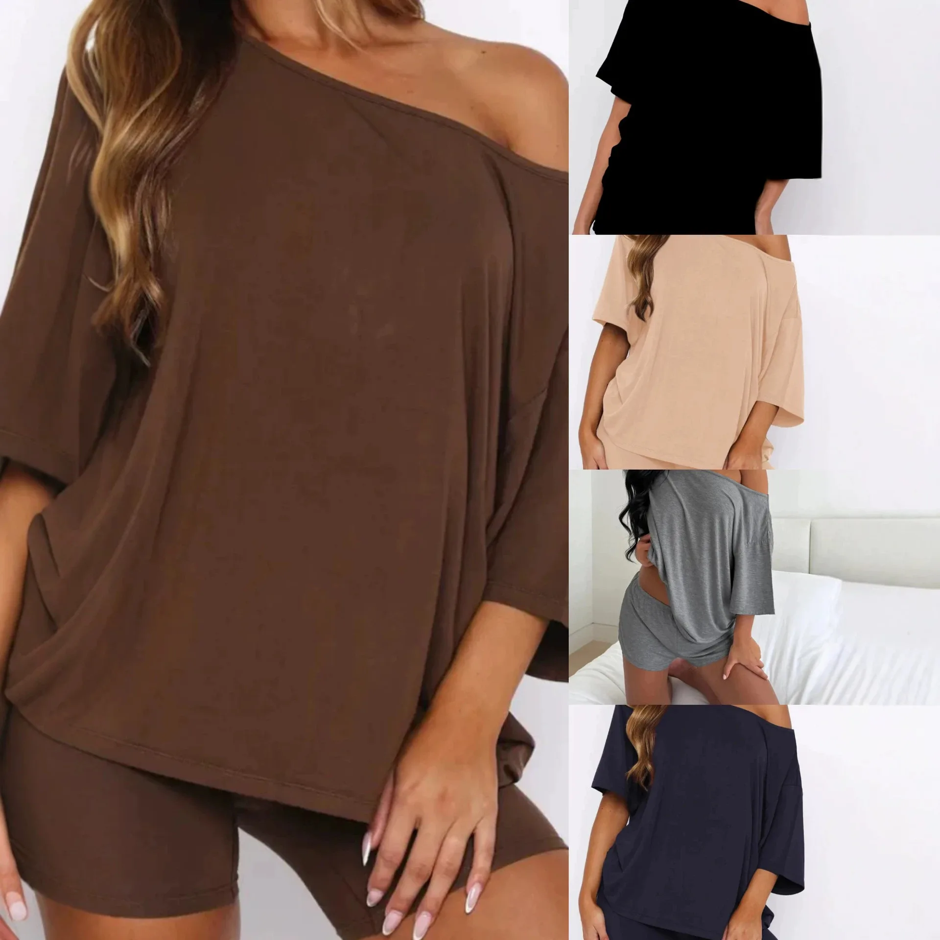 Summer Home Set Loose Casual Short Sleeved Tshirt+shorts Two-piece Set Women Conjunto Dos Piezas Mujer Coreano Conjuntos Cortos
Summer Home Set Loose Casual Short Sleeved Tshirt+shorts Two-piece Set Women Conjunto Dos Piezas Mujer Coreano Conjuntos Cortos