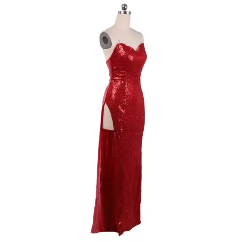 Movie Rabbit Jessica Cosplay Costume Sexy Tube Sleeveless High Split Sequined Dress Suits Halloween Party
Movie Rabbit Jessica Cosplay Costume Sexy Tube Sleeveless High Split Sequined Dress Suits Halloween Party