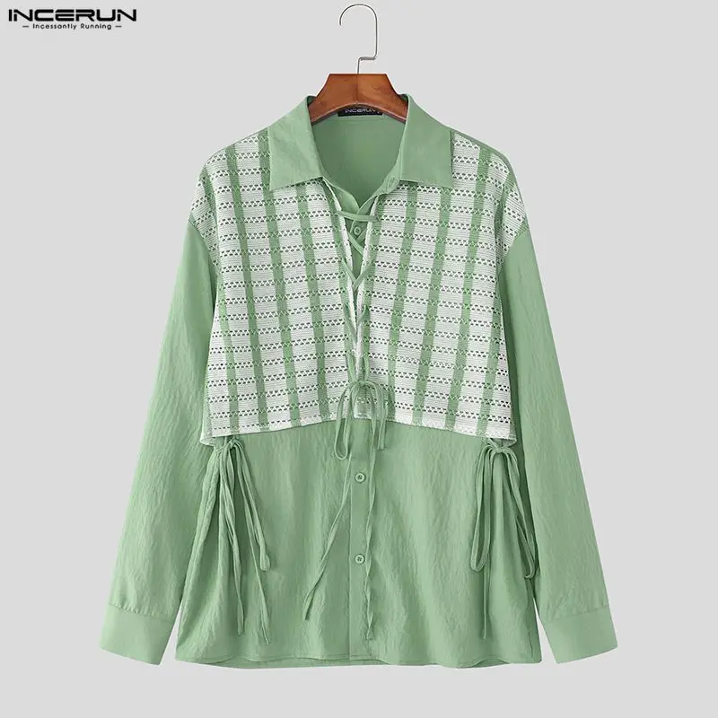 INCERUN Мужская рубашка в стиле пэчворк с лацканами и длинным рукавом на шнуровке, свободная мужская одежда, топы в корейском стиле, модная уличная одежда, повседневные мужские рубашки
INCERUN Мужская рубашка в стиле пэчворк с лацканами и длинным рукавом на шнуровке, свободная мужская одежда, топы в корейском стиле, модная уличная одежда, повседневные мужские рубашки