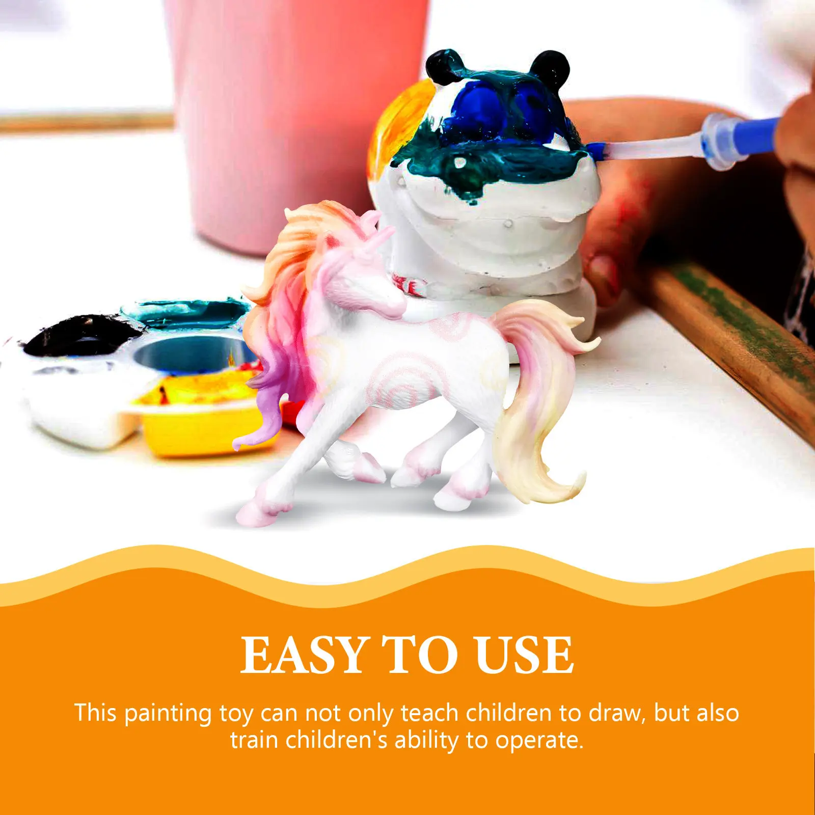 4Pcs Small Unicorn Shaped DIY Coloring Kit Unfinished Animal Figures for Children Painting Craft Project Educational Art
4Pcs Small Unicorn Shaped DIY Coloring Kit Unfinished Animal Figures for Children Painting Craft Project Educational Art