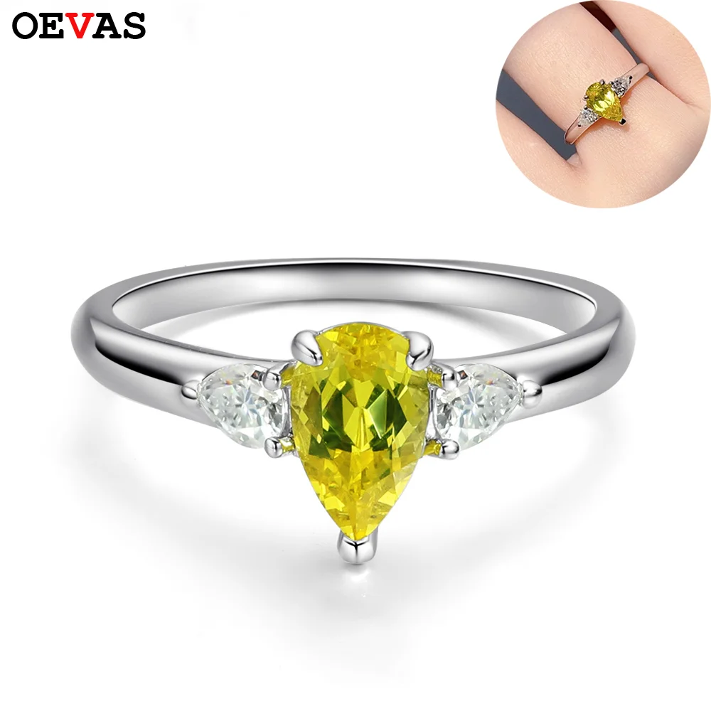 OEVAS 1ct 5x8mm Lab Grown Canary Yellow Sapphire Ring S925 Sterling Silver inlay Moissanite Rings For Women Fine Jewelry Gift
OEVAS 1ct 5x8mm Lab Grown Canary Yellow Sapphire Ring S925 Sterling Silver inlay Moissanite Rings For Women Fine Jewelry Gift