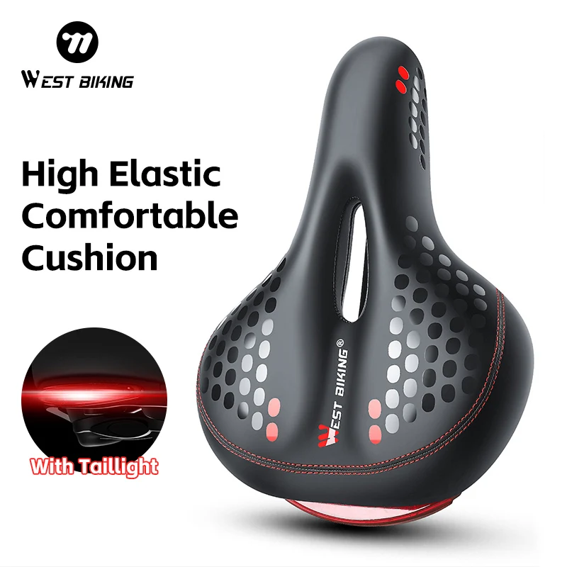 WEST BIKING Bicycle Saddle With Taillight Waterproof Shock Absorption Cycling Seat MTB Road Bike Cushion Bike Accessories
WEST BIKING Bicycle Saddle With Taillight Waterproof Shock Absorption Cycling Seat MTB Road Bike Cushion Bike Accessories