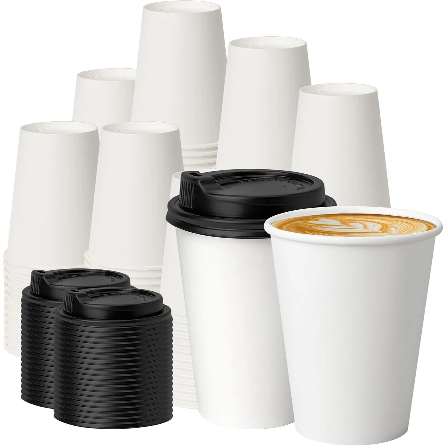 100 Pack 12 oz Disposable Coffee Cups with Lids for Hot/Cold Drinks, Leak-Proof To Go Cups for Home Office
100 Pack 12 oz Disposable Coffee Cups with Lids for Hot/Cold Drinks, Leak-Proof To Go Cups for Home Office
