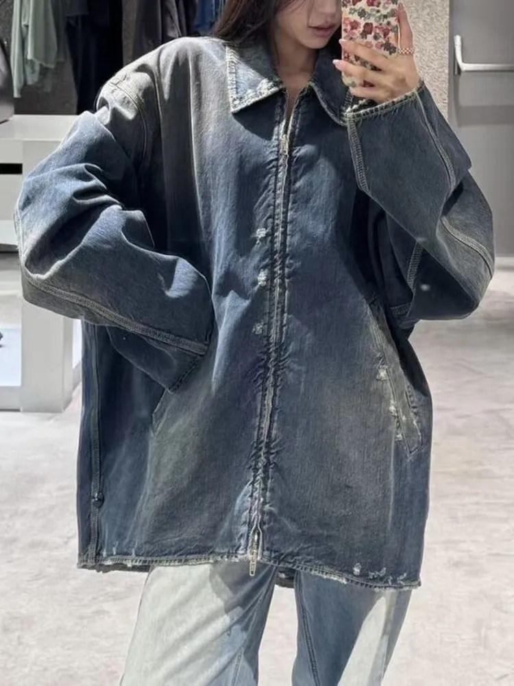 Утепленная джинсовая куртка унисекс с двойной молнией, винтажная, с эффектом потертости, повседневная верхняя одежда для мужчин и женщин, осенняя коллекция
Утепленная джинсовая куртка унисекс с двойной молнией, винтажная, с эффектом потертости, повседневная верхняя одежда для мужчин и женщин, осенняя коллекция