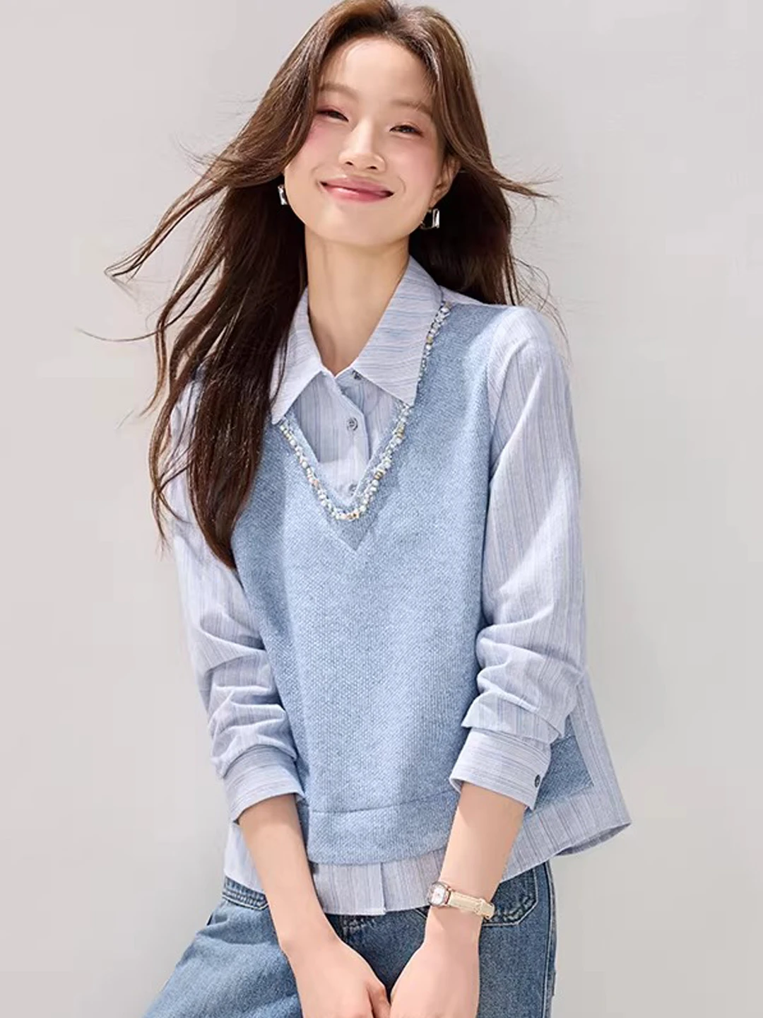 Women's Loose Long Sleeve Striped Shirt Vest Spring 2026 New Style Versatile T-Shirt Hoodie Match All Seasons Casual Wear
Women's Loose Long Sleeve Striped Shirt Vest Spring 2026 New Style Versatile T-Shirt Hoodie Match All Seasons Casual Wear