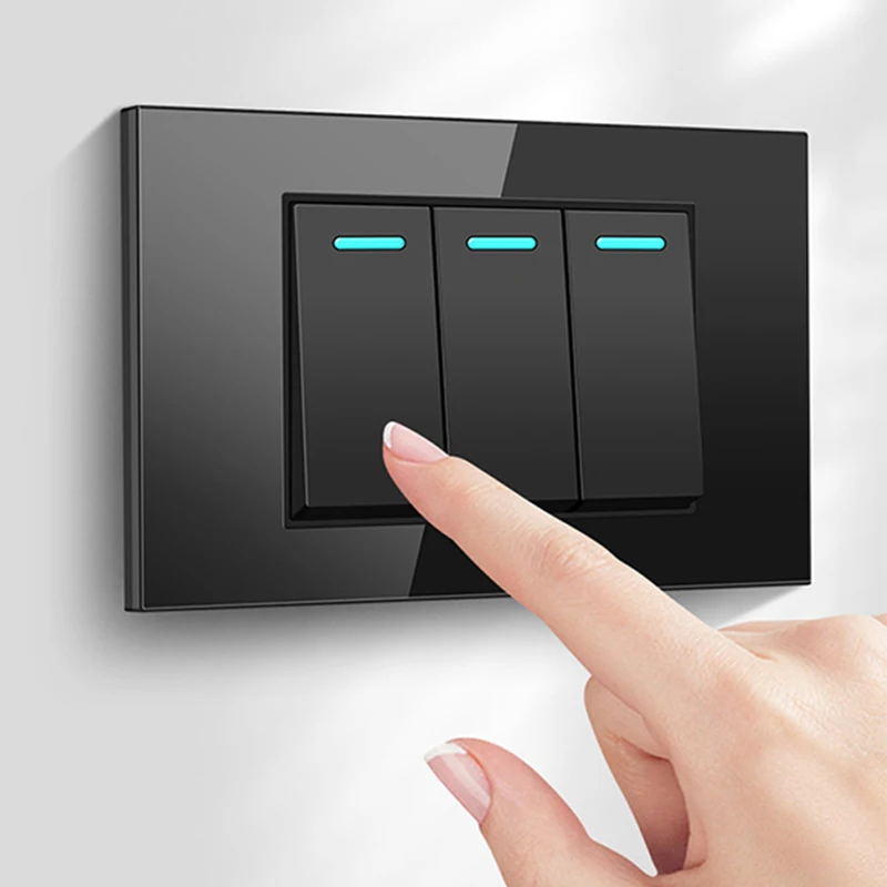 Luxury full tempered glass wall switch button black mexican plug universal wall socket with USB, Thailand US socket speed switch
Luxury full tempered glass wall switch button black mexican plug universal wall socket with USB, Thailand US socket speed switch