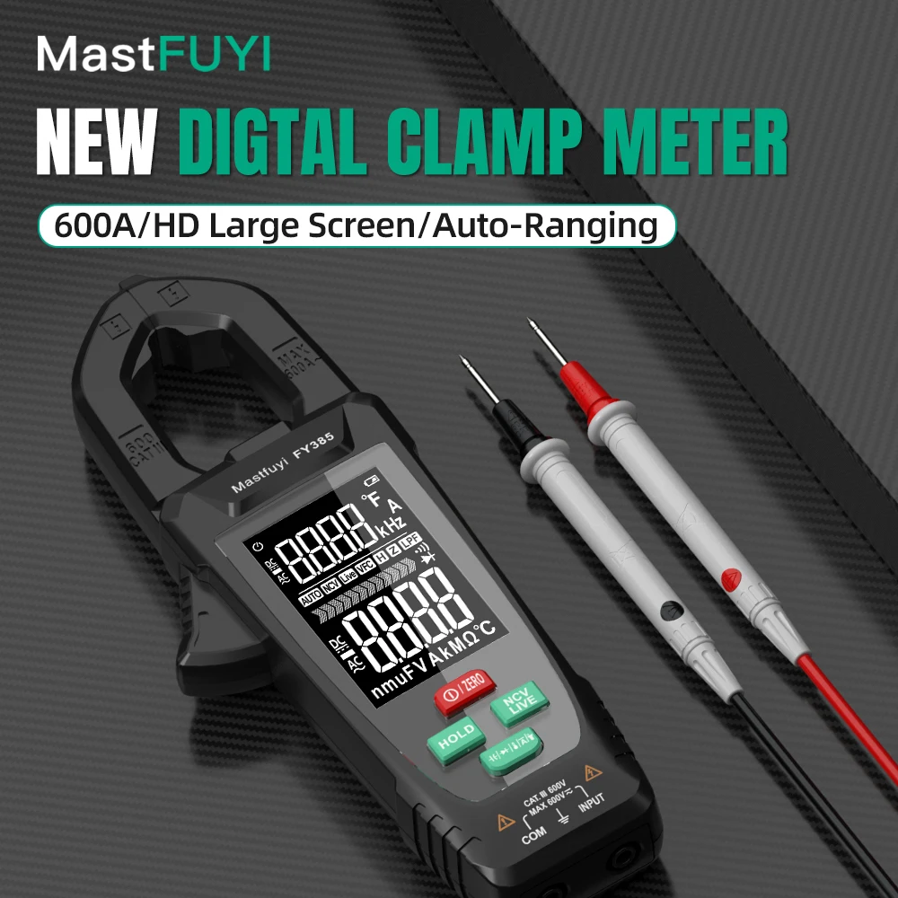 MASTFUYI Digital Clamp Multimeter Meter 10000 Counts Professional True RMS AC/DC Voltage Current Tester Hz Capacitance Ohm
MASTFUYI Digital Clamp Multimeter Meter 10000 Counts Professional True RMS AC/DC Voltage Current Tester Hz Capacitance Ohm