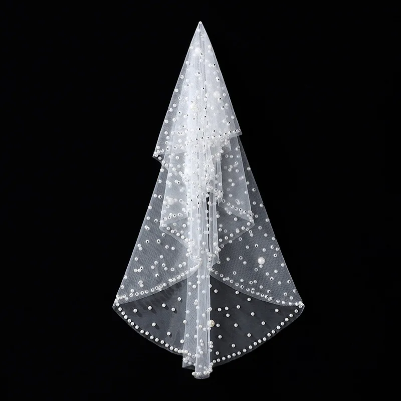New Ivory Pearls Bridal Veil Soft Wedding Veil for Bride Cathedral Length with Comb Wedding Accessories
New Ivory Pearls Bridal Veil Soft Wedding Veil for Bride Cathedral Length with Comb Wedding Accessories