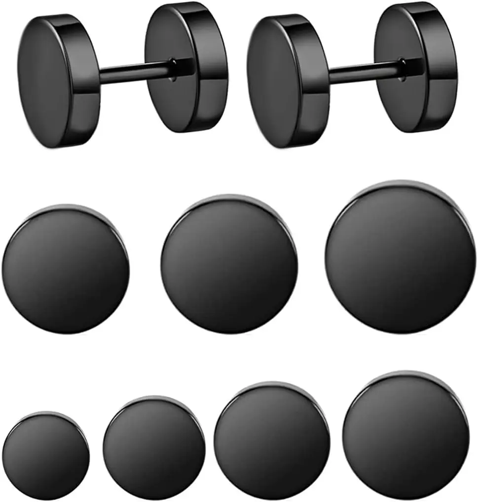 Black Round Stud Earrings Set Stainless Steel Ear Studs for Men Women 3-10mm
Black Round Stud Earrings Set Stainless Steel Ear Studs for Men Women 3-10mm