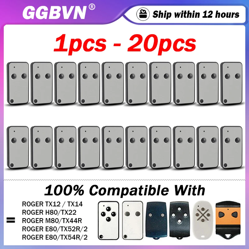 Special Offer ROGER E80 TX52R TX54R E80/TX52R/2 E80/TX54R/2 H80 TX22 M80 TX44R 433.92MHz Electric Garage / Gate Remote Control
Special Offer ROGER E80 TX52R TX54R E80/TX52R/2 E80/TX54R/2 H80 TX22 M80 TX44R 433.92MHz Electric Garage / Gate Remote Control