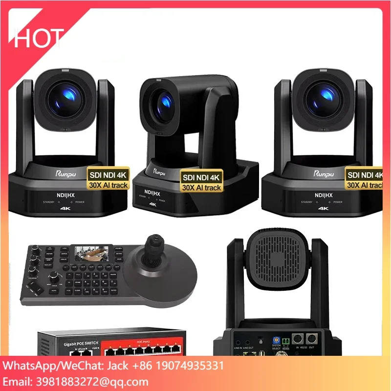 USD2988 Free Ship Kit HD66K-30N=4 Pcs NDI HX POE 4K 30X Optical Zoom PTZ Camera Sdi Lan Poe AI Track+ IP Controller+poe Switch
USD2988 Free Ship Kit HD66K-30N=4 Pcs NDI HX POE 4K 30X Optical Zoom PTZ Camera Sdi Lan Poe AI Track+ IP Controller+poe Switch