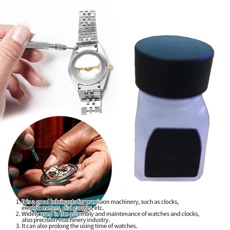 5ML Clock Professional Maintenance Watch Oil Premium Cleaning Lubricating Oil Watch Part Repair Tool Oil For Watch Core 
5ML Clock Professional Maintenance Watch Oil Premium Cleaning Lubricating Oil Watch Part Repair Tool Oil For Watch Core