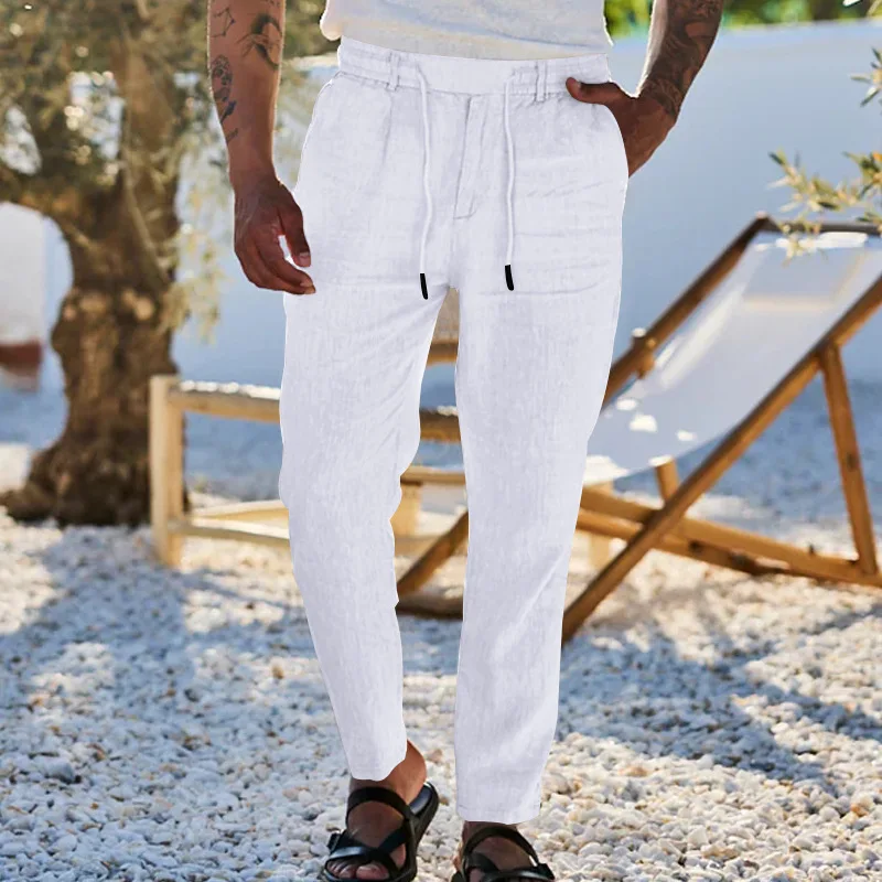 Spring/Summer New Men's Cotton Linen Pants Summer Fashion Casual Solid Color Loose
Spring/Summer New Men's Cotton Linen Pants Summer Fashion Casual Solid Color Loose