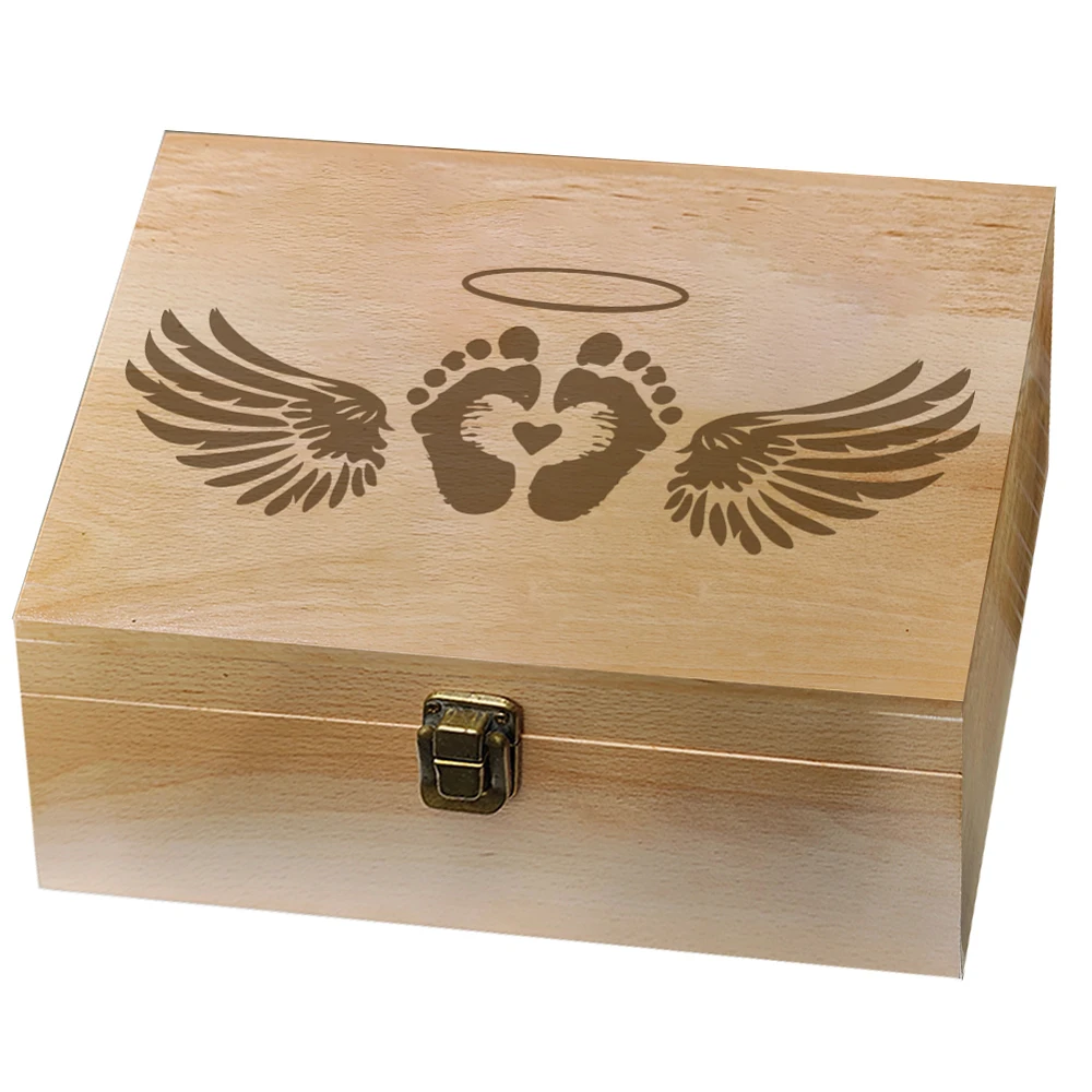 Rectangle Wooden Memory Keepsake boxes with Lids for Anniversary Wedding Memory Birthday Day Footprint 24.5x19.5x10.3cm 
Rectangle Wooden Memory Keepsake boxes with Lids for Anniversary Wedding Memory Birthday Day Footprint 24.5x19.5x10.3cm