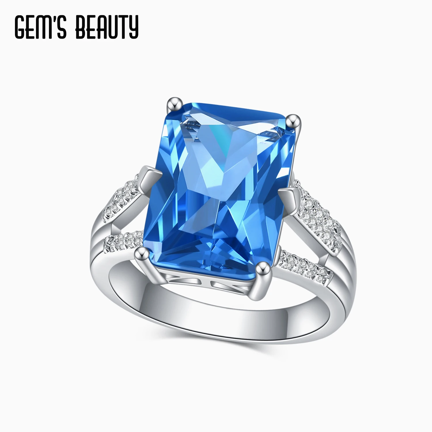 Gem's Beauty Radiant Cut Lab Blue Spinel Split Ring 925 Sterling Silver Handmade Rings Modern Luxury For Women Fine Jewelry
Gem's Beauty Radiant Cut Lab Blue Spinel Split Ring 925 Sterling Silver Handmade Rings Modern Luxury For Women Fine Jewelry