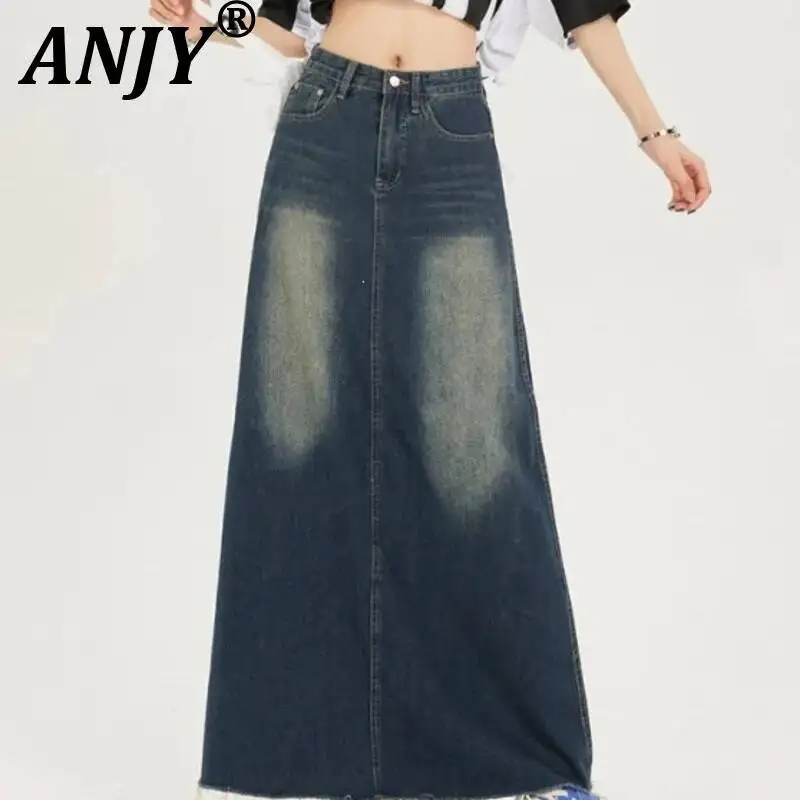 ANJY Spring Autumn New Women Vintage Frayed Edge Slim A-line Long Skirt Trend Fashion High Street Casual Ins Denim Skirts A22967
ANJY Spring Autumn New Women Vintage Frayed Edge Slim A-line Long Skirt Trend Fashion High Street Casual Ins Denim Skirts A22967