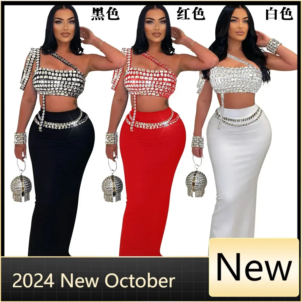Women Set Diamonds Hot Rhinestones Strapless Top + Long Skirt Suit Dress Sets Two 2 Piece Set Party Club Night Outfits
Women Set Diamonds Hot Rhinestones Strapless Top + Long Skirt Suit Dress Sets Two 2 Piece Set Party Club Night Outfits