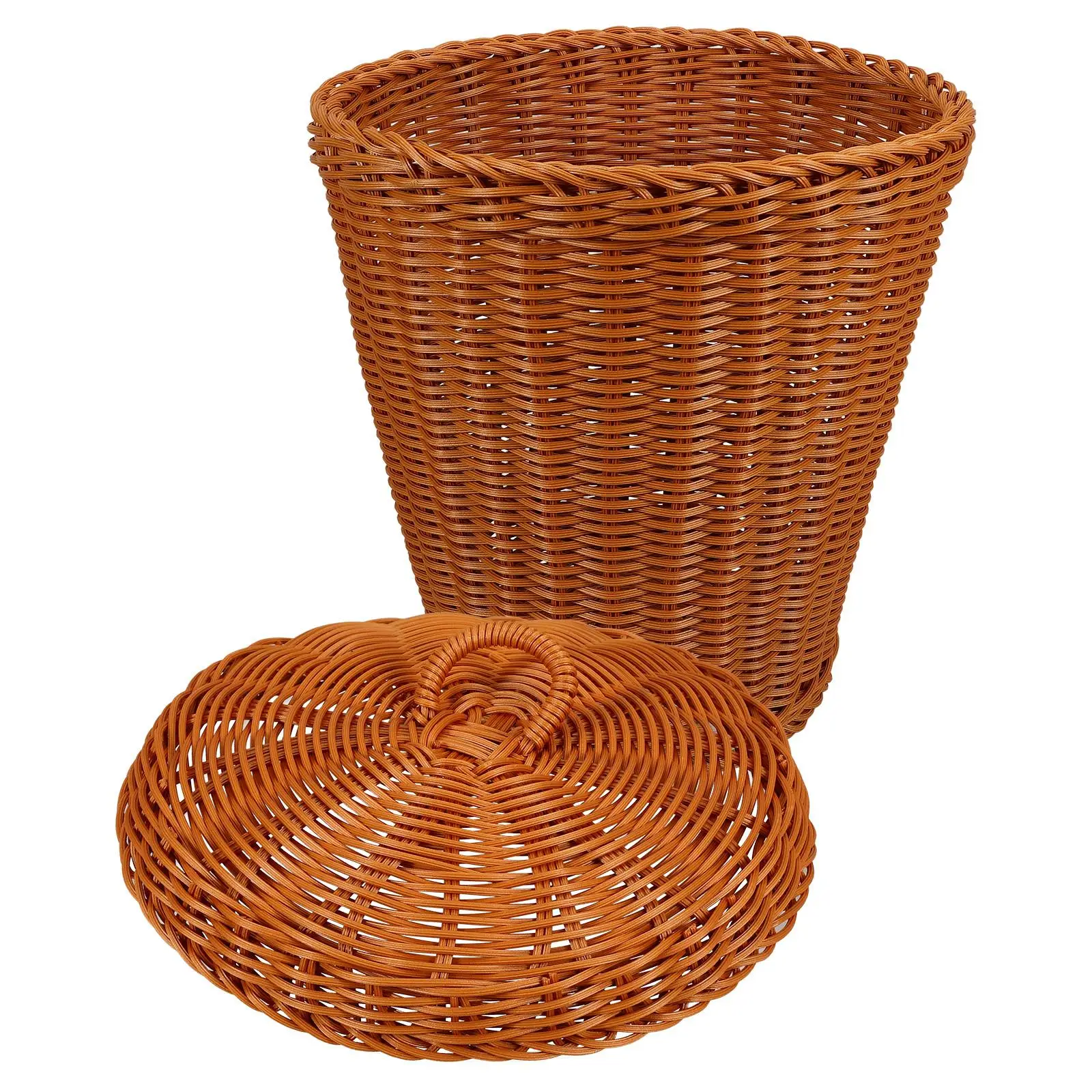 Woven Trash Can Imitation Rattan Basket Storage Container Brown Color Large Size Desktop Garbage Bin Household Multipurpose
Woven Trash Can Imitation Rattan Basket Storage Container Brown Color Large Size Desktop Garbage Bin Household Multipurpose