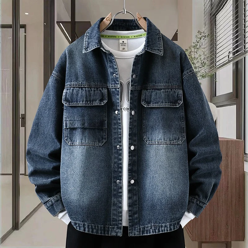Casual Faionable Men's Denim Jaet Korean Sle Trendy Light Luxury Cotton Polyester Blend Long Sve Flip Collar Coat
Casual Faionable Men's Denim Jaet Korean Sle Trendy Light Luxury Cotton Polyester Blend Long Sve Flip Collar Coat