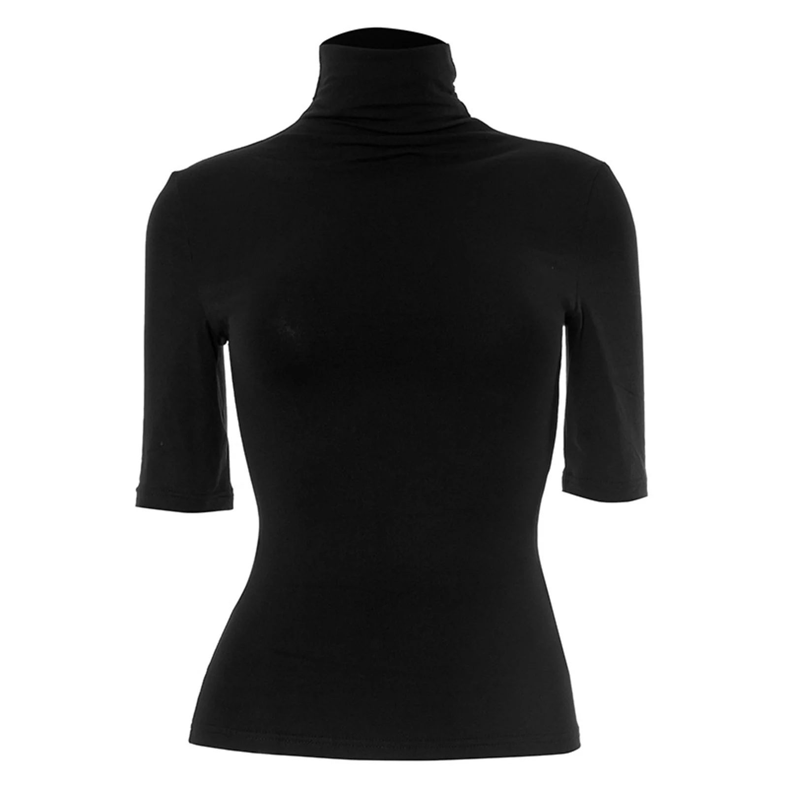 Women Fashionable Solid Collar Turtleneck Half Sleeves Slim-fitting Tops T-shirt for Commute Work Office Formal Occasion Wear
Women Fashionable Solid Collar Turtleneck Half Sleeves Slim-fitting Tops T-shirt for Commute Work Office Formal Occasion Wear