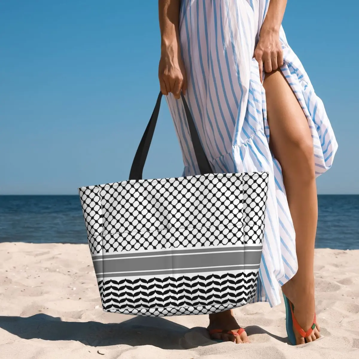 Palestinian Keffiyeh Beach Tote Bag Sport Gym Yoga Duffle Large Tote Bag Women Travel Bag Fitness bag
Palestinian Keffiyeh Beach Tote Bag Sport Gym Yoga Duffle Large Tote Bag Women Travel Bag Fitness bag
