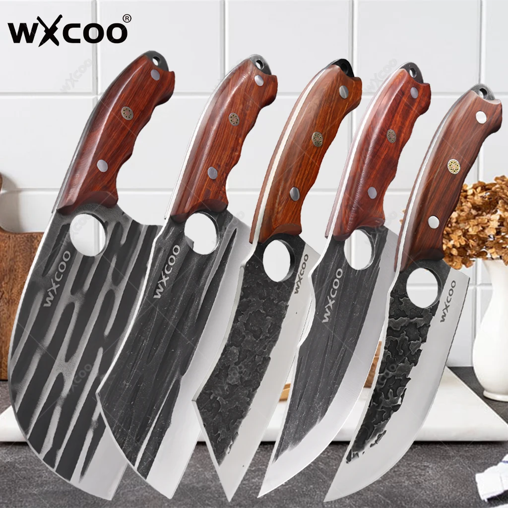 WXCOO Hand Forge Blade Kitchen Knives Utility Vegetables Cleaver Meat Boning Butcher Knife Wood Handle Chef Cooking Tools
WXCOO Hand Forge Blade Kitchen Knives Utility Vegetables Cleaver Meat Boning Butcher Knife Wood Handle Chef Cooking Tools