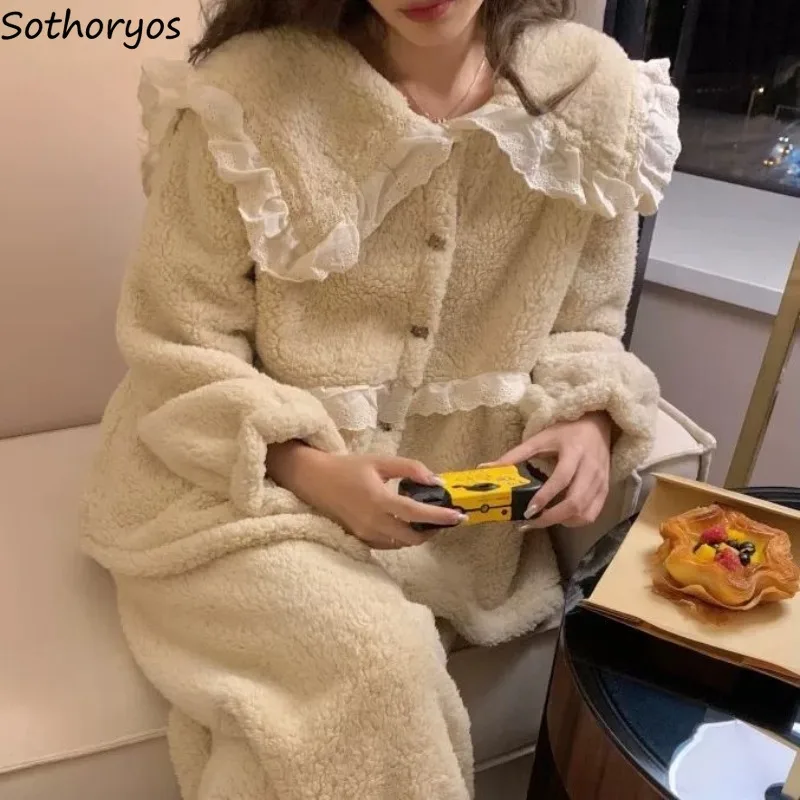 Зимние пижамные комплекты, женская одежда для сна из кораллового флиса, теплая Нежная Милая принцесса, уютная, утолщенная, в эстетике, Ulzzang, для студентов
Зимние пижамные комплекты, женская одежда для сна из кораллового флиса, теплая Нежная Милая принцесса, уютная, утолщенная, в эстетике, Ulzzang, для студентов