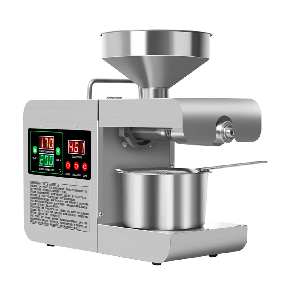 Oil Extracting Machine Sunflower Oil for Cooking Press Machine Electric 600W 220 V Intelligent Digital Dispaly Stainless Steel
Oil Extracting Machine Sunflower Oil for Cooking Press Machine Electric 600W 220 V Intelligent Digital Dispaly Stainless Steel