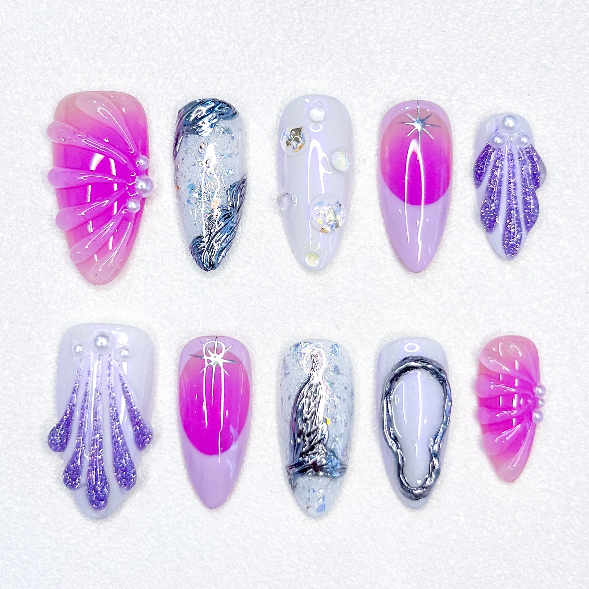 New Handmade Pink Relief Series Mandarin Duck Style Purple Manicure Fake Nail Press on Send Nail Kit Nail Supplies
New Handmade Pink Relief Series Mandarin Duck Style Purple Manicure Fake Nail Press on Send Nail Kit Nail Supplies