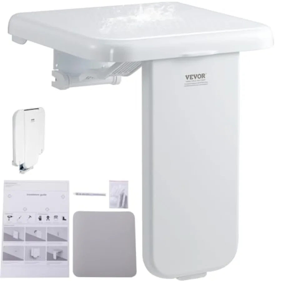 VEVOR Folding ABS Shower Seat 15.7'' x 16.7'' Unfolded Wall Mounted Fold Up Shower Bench with 440 lbs Load Capacity Space Savin
VEVOR Folding ABS Shower Seat 15.7'' x 16.7'' Unfolded Wall Mounted Fold Up Shower Bench with 440 lbs Load Capacity Space Savin