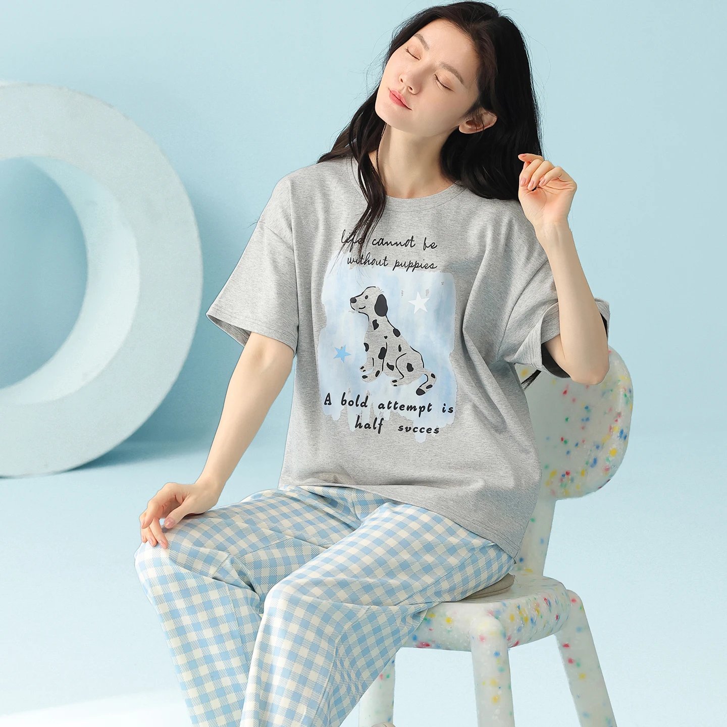 MiiOW 2Pcs Summer Full Cotton Women's Pajamas Set Breathable Short Sleeve Woman Homewear Cute Printed Loungewear Woman Sleepwear
MiiOW 2Pcs Summer Full Cotton Women's Pajamas Set Breathable Short Sleeve Woman Homewear Cute Printed Loungewear Woman Sleepwear