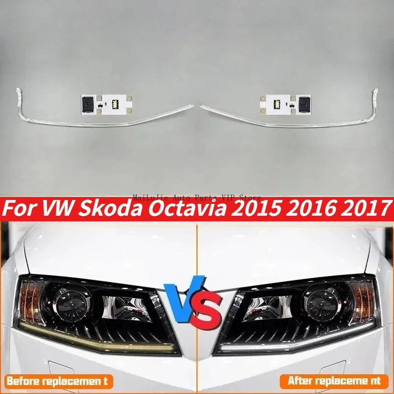 New For VW Skoda Octavia 2015 2016 2017 Chips Acrylic Light Guide Strip Light DRL Strip Plate Board Car Headlight DRL Tube
New For VW Skoda Octavia 2015 2016 2017 Chips Acrylic Light Guide Strip Light DRL Strip Plate Board Car Headlight DRL Tube