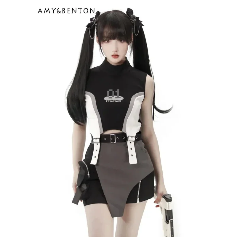 25COSSвесна-лето, новое готическое короткое пальто в стиле Харадзюку для девочек с воротником-стойкой, одинаковый по цвету топ с короткими рукавами, нерегулярная мини-юбка 
25COSSвесна-лето, новое готическое короткое пальто в стиле Харадзюку для девочек с воротником-стойкой, одинаковый по цвету топ с короткими рукавами, нерегулярная мини-юбка