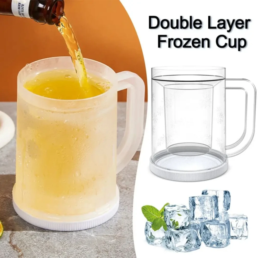 with Handle Liquid Refrigerator Frozen Cup PET/PP 20oz Double Wall Freezer Ice Mugs Thickened Freezer Beer Mugs
with Handle Liquid Refrigerator Frozen Cup PET/PP 20oz Double Wall Freezer Ice Mugs Thickened Freezer Beer Mugs
