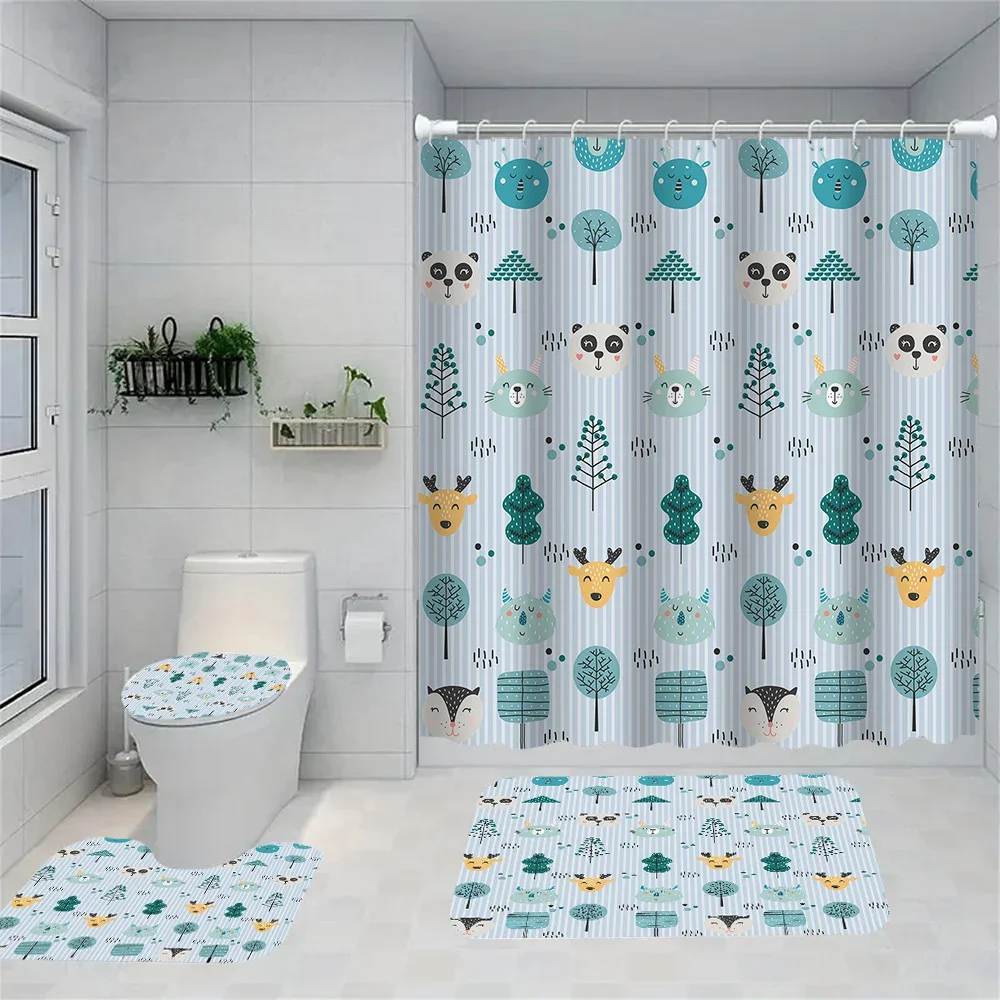 1/4 Simple animals shower Curtains, Toilet Seat Decoration, Shower Curtain with Carpet and Toilet Lid, 12 70.8x70.8 inch Hooks
1/4 Simple animals shower Curtains, Toilet Seat Decoration, Shower Curtain with Carpet and Toilet Lid, 12 70.8x70.8 inch Hooks