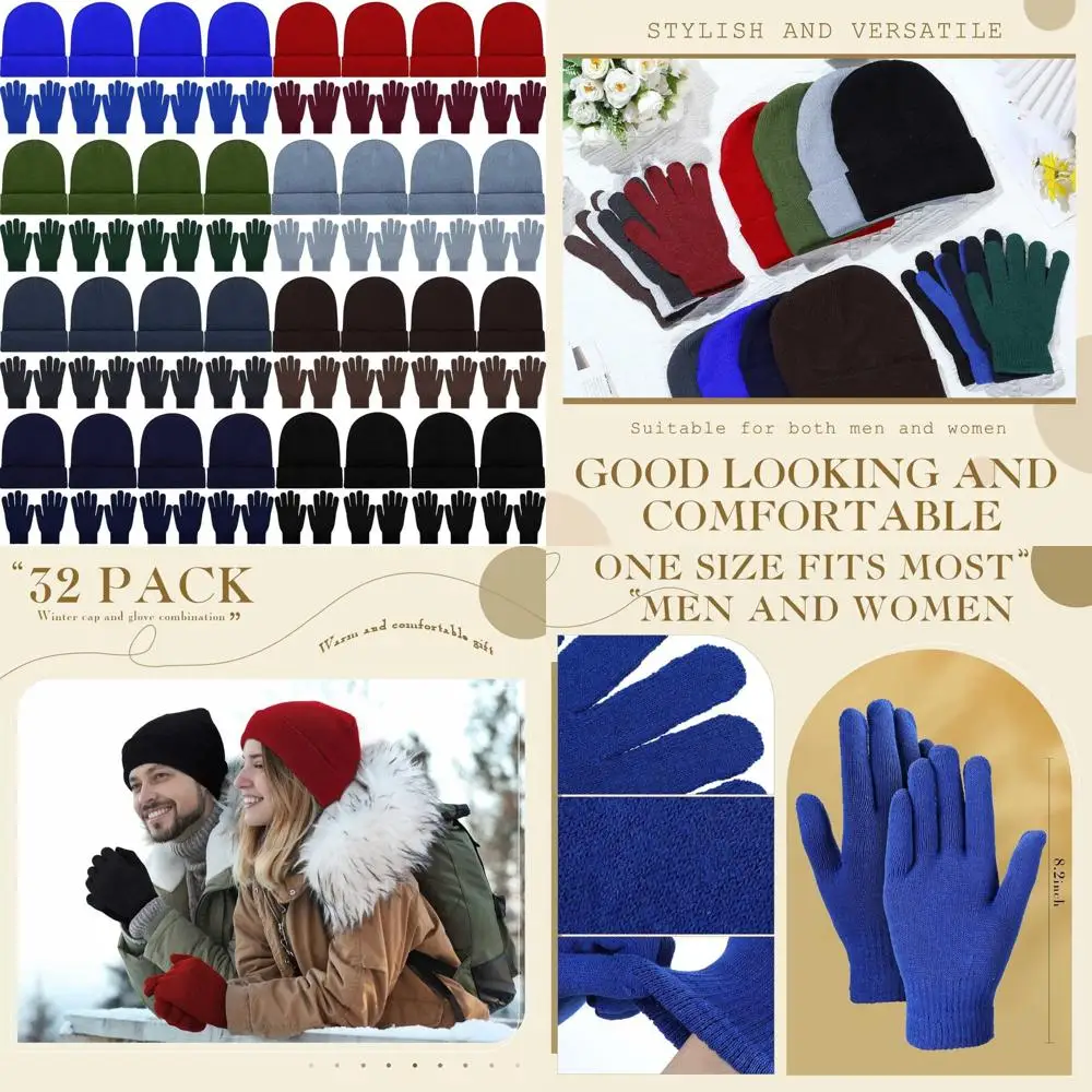 Bulk Winter Knit Beanies, Gloves, and Hats Set - 64 Pieces Windproof Warm Clothing for Men and Women
Bulk Winter Knit Beanies, Gloves, and Hats Set - 64 Pieces Windproof Warm Clothing for Men and Women