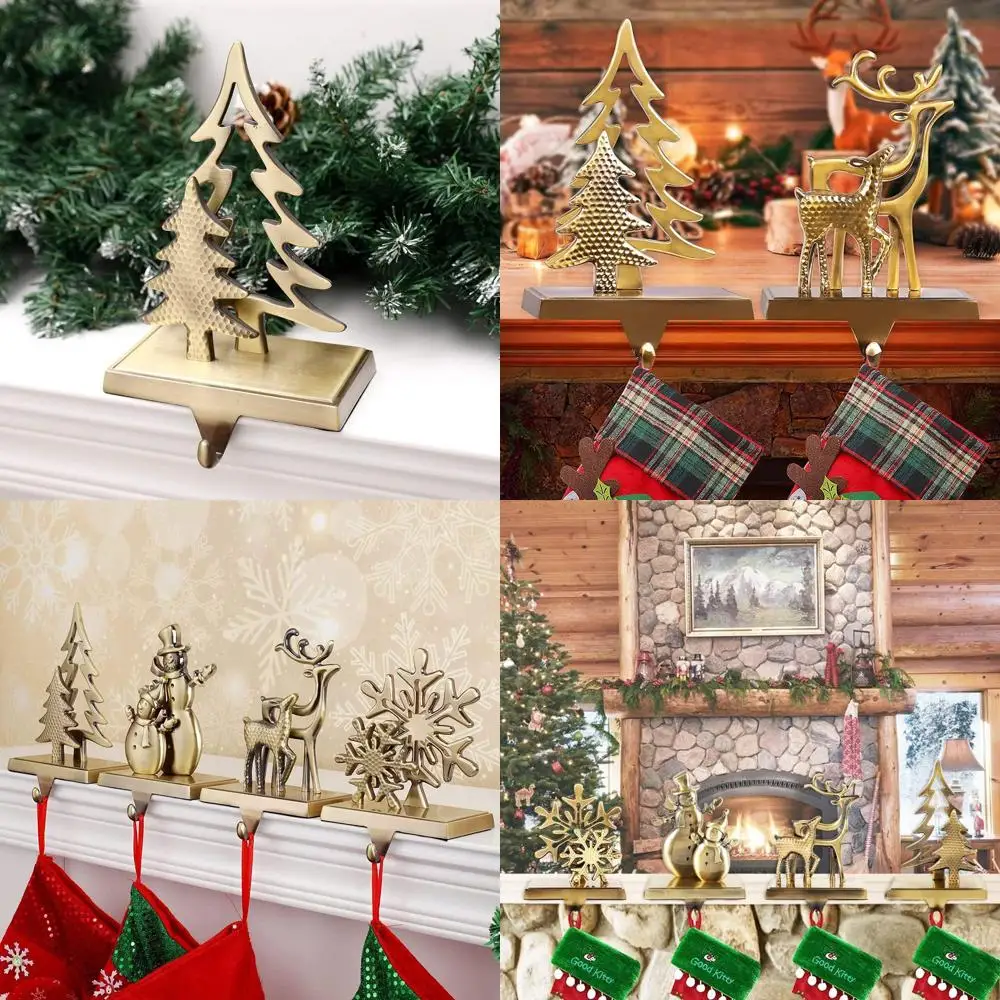 4-Piece Christmas Stocking Hangers with Snowflake, Snowman, and Reindeer Designs for Mantel or Fireplace
4-Piece Christmas Stocking Hangers with Snowflake, Snowman, and Reindeer Designs for Mantel or Fireplace