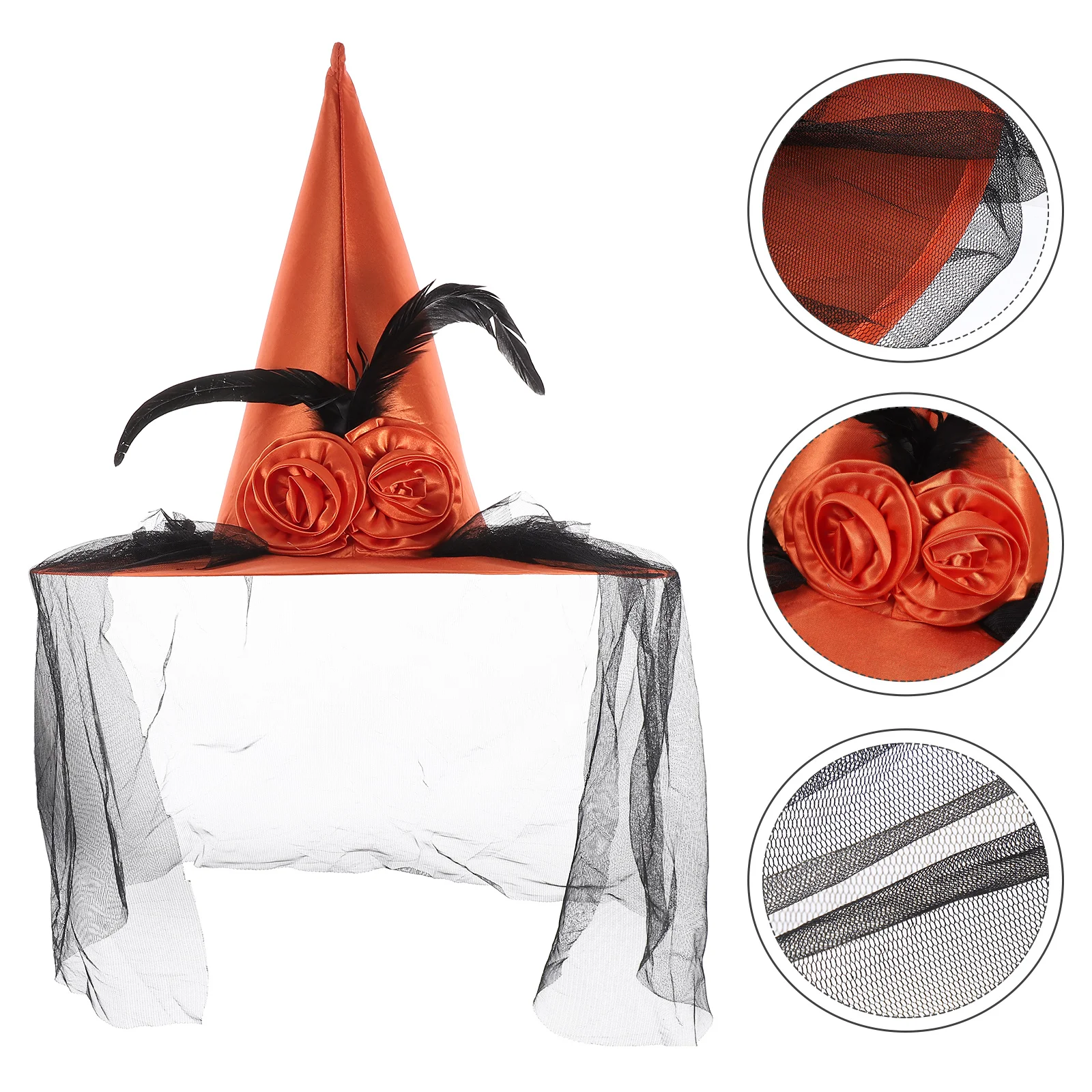 Makeup Costume Props Witch Hat Halloween Costumes with Gauze Polyester Gothic Wizards
Makeup Costume Props Witch Hat Halloween Costumes with Gauze Polyester Gothic Wizards