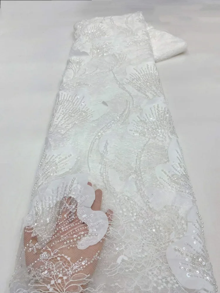 5 Yards African Nigerian Embroidered Lace Fabric High Quality Groom Tulle French Lace for Dresses
5 Yards African Nigerian Embroidered Lace Fabric High Quality Groom Tulle French Lace for Dresses