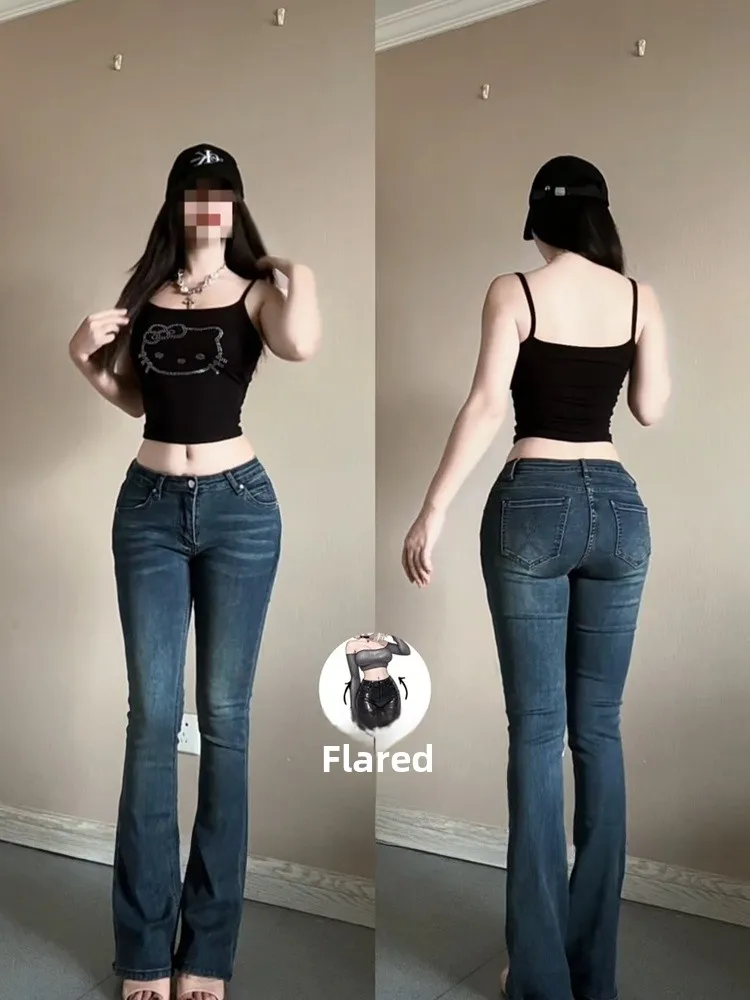 Low Waist Bell Bottom Jeans High Waist Wide Leg Pants Cotton Stretch Denim Fabric Sexy Tight Fit Bootcut Jeans for Women
Low Waist Bell Bottom Jeans High Waist Wide Leg Pants Cotton Stretch Denim Fabric Sexy Tight Fit Bootcut Jeans for Women