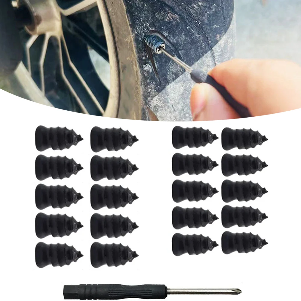 20Pieces Tire Repair Nail Set With Rubber Screws For Cars Motorcycles Trucks Buses Tubeless Tires Comes With Storage Box
20Pieces Tire Repair Nail Set With Rubber Screws For Cars Motorcycles Trucks Buses Tubeless Tires Comes With Storage Box