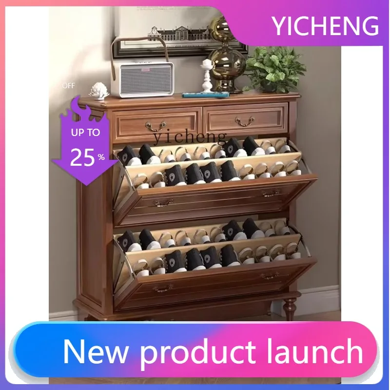 pure solid wood dwarf walnut color ultra-thin tipping bucket shoe cabinet saves space
pure solid wood dwarf walnut color ultra-thin tipping bucket shoe cabinet saves space