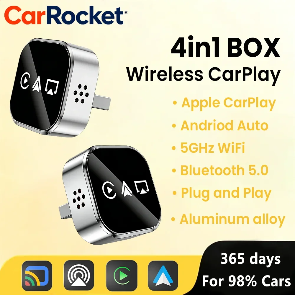 CarRocket Wireless CarPlay 4in1 Android Auto Adapter with Screen Mirroring ios CarPlay/Android Auto/Mirroring/Wired & Wireless
CarRocket Wireless CarPlay 4in1 Android Auto Adapter with Screen Mirroring ios CarPlay/Android Auto/Mirroring/Wired & Wireless