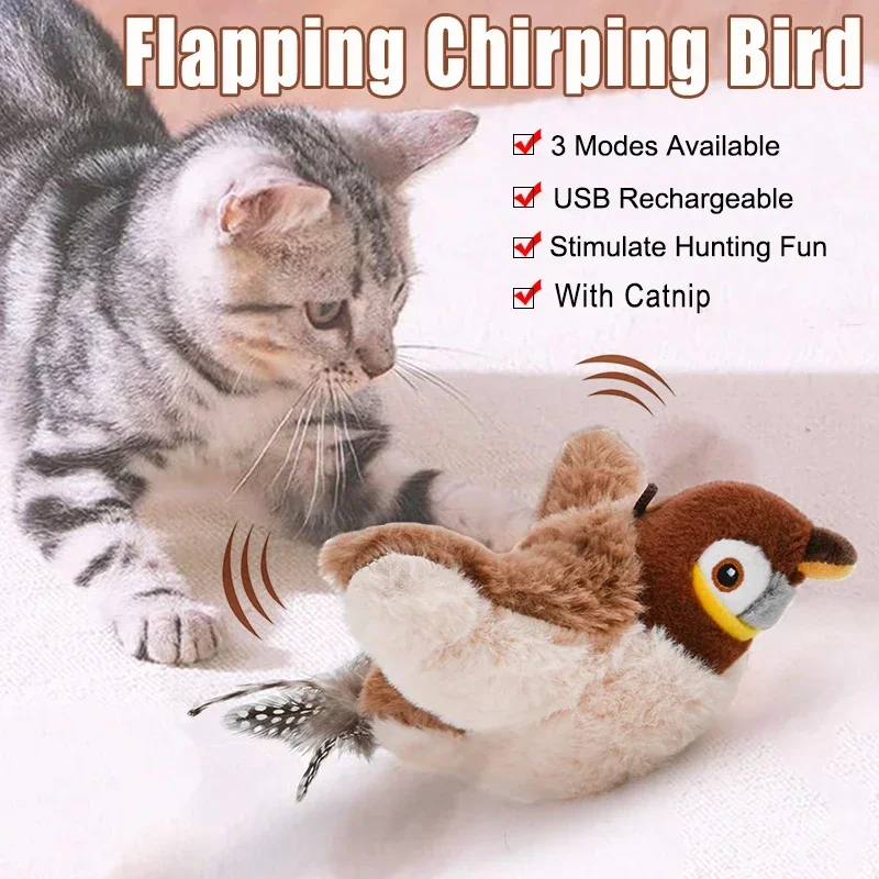 Interactive Cat Toys, Rechargeable Chirping Flapping Bird with Catnip for Indoor Cats, Touch Activated Plush Toys for Cats Plush
Interactive Cat Toys, Rechargeable Chirping Flapping Bird with Catnip for Indoor Cats, Touch Activated Plush Toys for Cats Plush