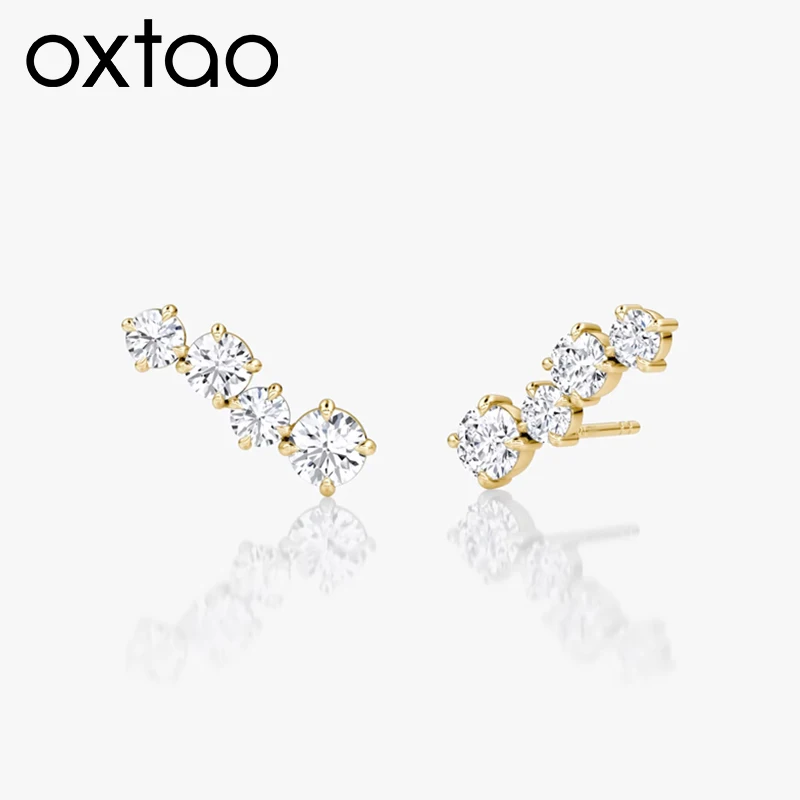 OXTAO Moissanite Diamond Crawler Earrings with Certified 14K Gold Filled 4-stones Stud Earrings for Women Wedding Jewelry Gift
OXTAO Moissanite Diamond Crawler Earrings with Certified 14K Gold Filled 4-stones Stud Earrings for Women Wedding Jewelry Gift