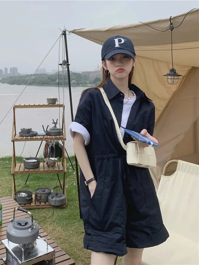 Loose Fit Denim Look irt And Overalls Set Women's Summer New Sle Casual High Waist ort Pants Workwear Ensemble
Loose Fit Denim Look irt And Overalls Set Women's Summer New Sle Casual High Waist ort Pants Workwear Ensemble